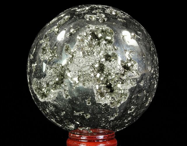 Polished Pyrite Sphere - Peru #65863